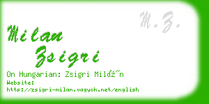 milan zsigri business card
